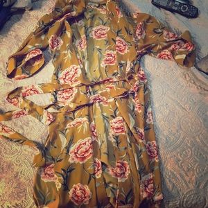 Rose kimono mustard color!